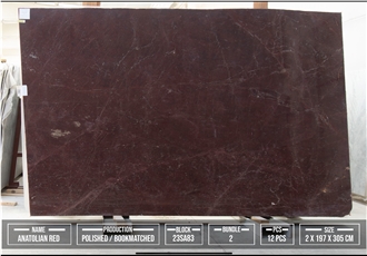 Anatolian Red Marble Slabs