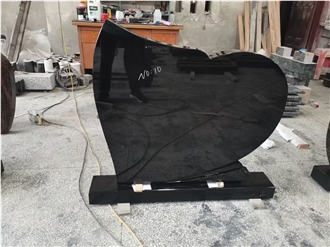 Black Monument/Tombstone, Black Granite Custom Design