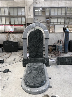 Grey Granite Tombstone Custom Design
