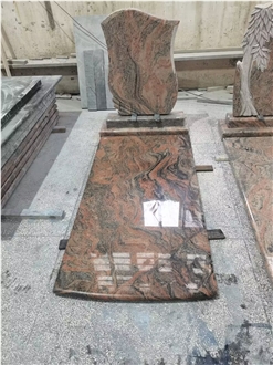 Indian Juparana Western Style Engraved Tombstone