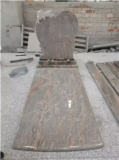 Juparana-Colombo Granite Engraved Tombstone