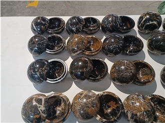 Black Gold Marble Sphere Incense Burner Home Decor Products