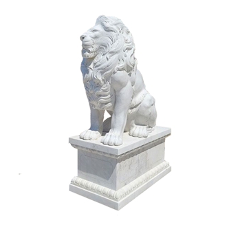 Customized Size Nature White Marble Lion For Sale Sculpture