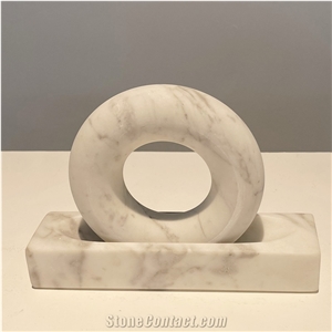 Home Decor Products Carrara White Marble Vessel For Body Oil