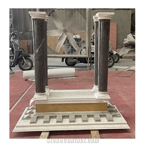 New Design Black Marble Roman Stone Pillar
