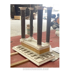 New Design Black Marble Roman Stone Pillar