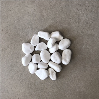 Snow White Round Marble Gravel Chips Tumbed Pebble Stone