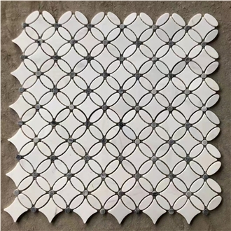 White Marble  3D Wall Mosaic For Decoration