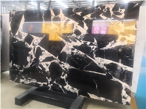 Noir Black Antique Grand Chinese Black And White Marble Slab