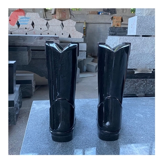 India Black Granite Boot Shape Monumental Vases