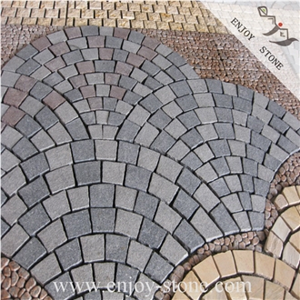 Mixed Color Fan Shaped Square Walkway Paving Stone