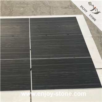 Polished Black Wood Vein Marble Floor Tiles