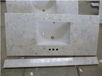 White Terrazzo Bathroom Sink