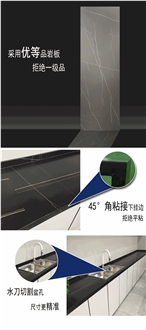 YUANDA Black Luxury Artificial Stone Kitchen Countertops
