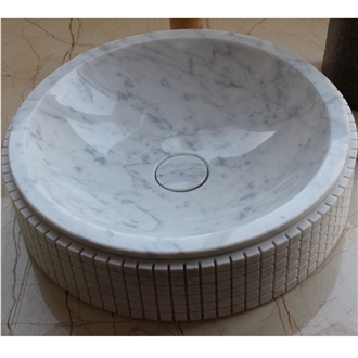 Binanco Carrara White Marble Sink