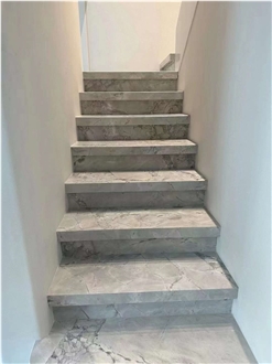 Brazil Super White Quartzite Polished Stair Treads