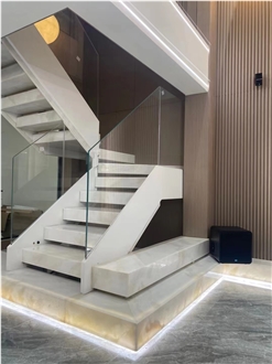 China Crystal Ice Marble Polished Stair Treads