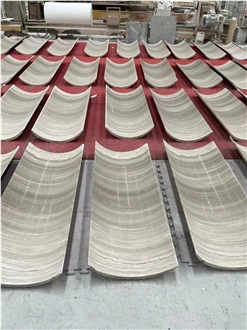 China Guizhou Wood Grain Marble Polished Column Panels