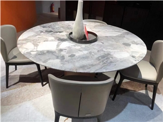 China Panda Grey Marble Polished Marble Table Top
