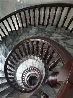 Turkey Space Grey Marble Polished  Stair Treads