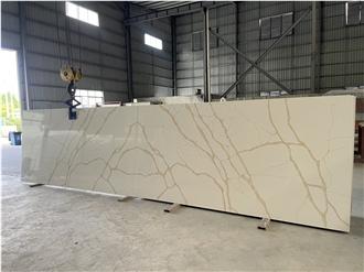 Calacatta Gold White Quartz Slabs Artificial Stone Slab
