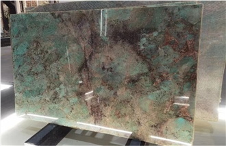 Amazonite Green Granite Slabs Polished Tile Floor