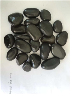 High Polished Black Pebble Stone For Landscaping