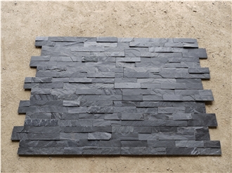 Natural Black Wall Panel Z Slate Stacked Stone Veneer