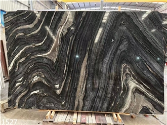 China Black Wooden Marble Slabs Rosewood Grain Stone Slab