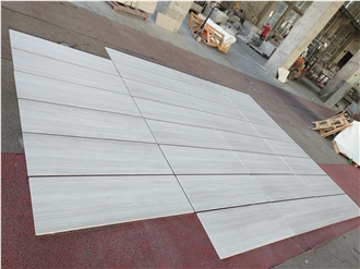 Polished And Honed Surface Natural White Wood Marble Tiles