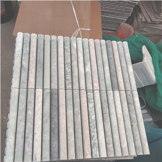 Ming Green Light Green Marble Fluted  Mosaic Tiles