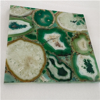 Polished Green Agate Semi Precious Stone Wall Panels