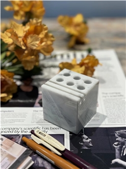 Carrara White Marble Pen Case Home Decor Products