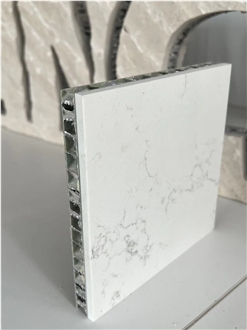 Carrara White Quartz Laminated Aluminum  Honeycomb Panels