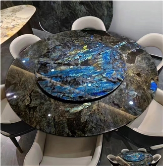 Labradorite Blue Granite Restaurant Table Tops