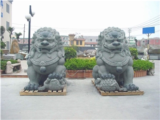 Antique Chinese Style Temple Lion  Sculpture For Landscape