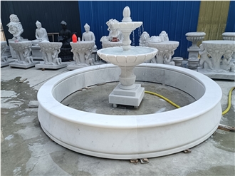 China Guangxi White Marble La Garden Wall Fountain