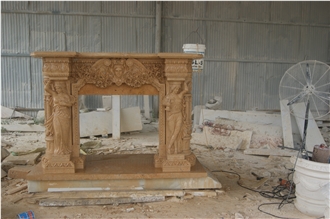 Modern  White Marble Fireplace Mantel For Sales
