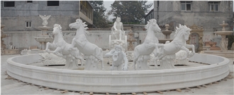 Outdoor Garden Carved Greek Figure Marble Stone Fountain
