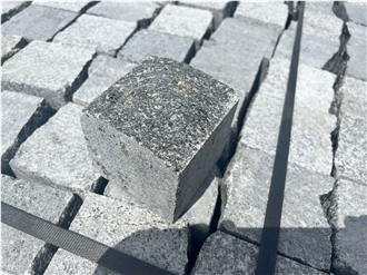 Grigio Travnik Dark Gray Granite Cubes Cobble Stone