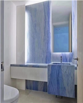 Azul Imperial Quartzite Slabs For Home Decoration