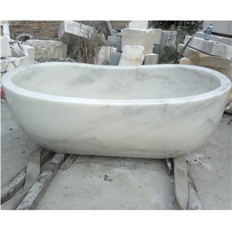 Bianco Carrara Marble Free Standing Bathroom Bathtubs
