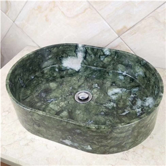 Dandong Green Marble Bathroom Sink