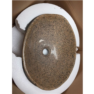 Yellow River Stone Granite Bathroom Sink Random Shape