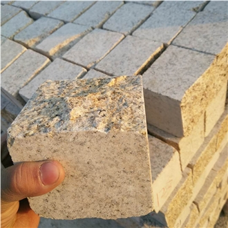 Rustic Yellow Beige Granite G682 Cubes Split