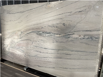 Polished Decorative Aquarela White Quartzite Slabs