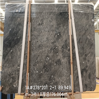 Dark Grey Slab 2760X1690 Silver Sky Marble For  Wall Tiles