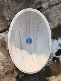 Marble Guangxi White Vessel Oval Wash Basin For Home Decor