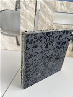 Terrazzo Grey Type A Slab Tile Laminated Honeycomb Backing