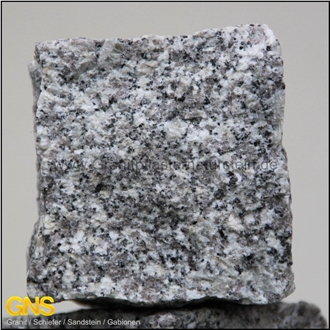 Silesian Light Gray Granite Cube Stone, Cobble Stone